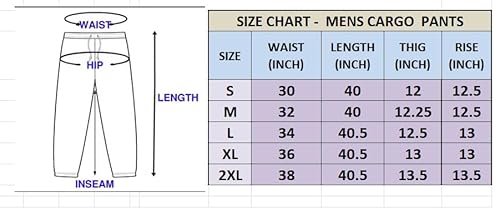 سورال كارجو واسع للرجال من القطن من ليميو (Cargo-01-04) (مقاس اكس لارج XL، لون أسود)