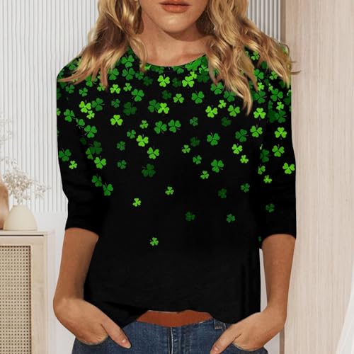 St Patricks Day Shirt for Women, 3/4 Sleeve Green Irish Shamrock T-Shirt Cute Graphic Tees 2024 5 St Patricks Day Shirt for Women, 3/4 Sleeve Green Irish Shamrock T-Shirt Cute Graphic Tees 2024 - Image 4