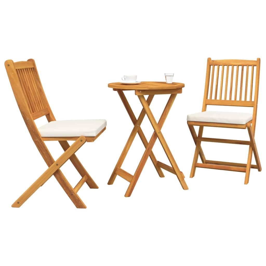 Genérico Juego Bistro de Jardín 3 pcs Marrón Madera de Acacia Sólida,Conjuntos de jardín-42000948