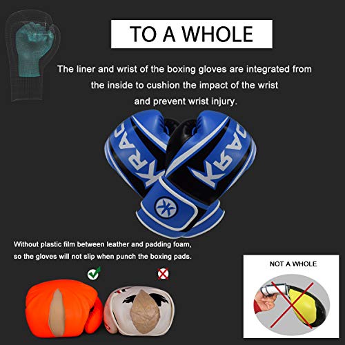 Boxing Gloves 14Oz For Men And Women, Training Muay Thai Gloves For Sparring, Mma, Punching Bag, Kickboxing, Focus Pads (Blue) #TOP2