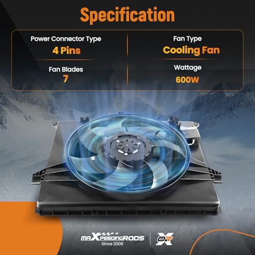 Image of maXpeedingrods Engine Radiator Cooling Fan Assembly for Mercedes-Benz ML350 ML450 ML500 R320 R350 2006-2012 Replace# A1645000493 A1645000593