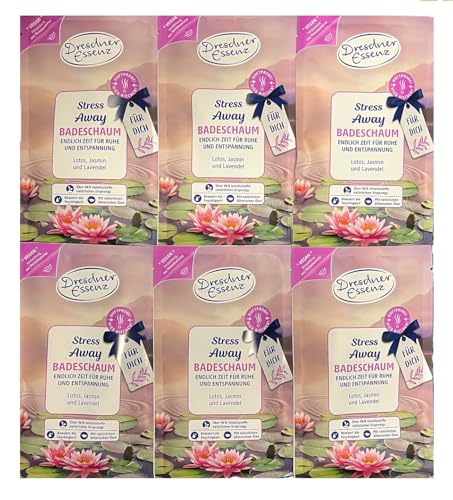 Dresdner Essenz 6er Pack Badeschaum Stress Away 6 x 60g Lavendel Lotus Jasmin