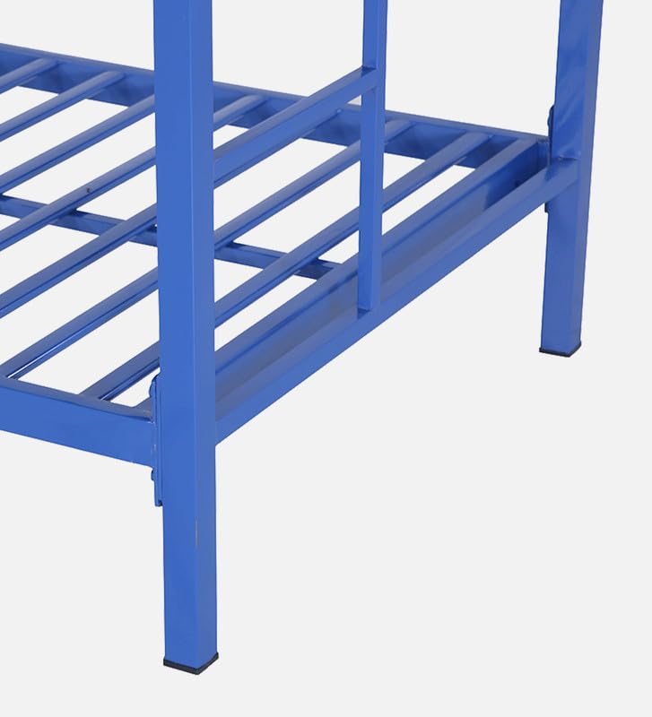 Image of Pilio Twin Over Twin Metal Bunk Beds for Kids | Bunker Bed for Adults | Double Decker Bed for Kids Room Furniture | Frame Only, Mattress not Included (Base Blue)