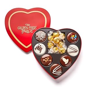 Gluten Free Palace Heart Shaped Chocolate Cookies Gift Basket – Gluten Free Christmas Cookies Treats for Adults and Children