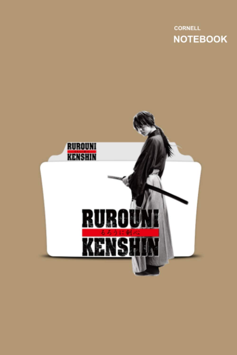 Cornell sketchbook small: Anime Rurouni Kenshin Wandering Samurai Notebook Cover, 110+ Pages, Large (6 x 9 inches), Cornell notes.