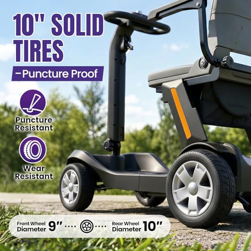 Image of SKRT Mobility Scooters for Seniors, 15 Miles Electric Powered Mobility Scooter 300lbs Capacity, Integrated Foldable Mobility Scooter, Handicap Scooters for Adults, Elderly, for Travel (Black)