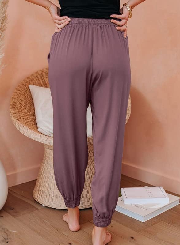 Image of Dokotoo Womens 2026 Soft Casual Drawstring Tie Elastic Waist Loose Jogger Pants with Pockets