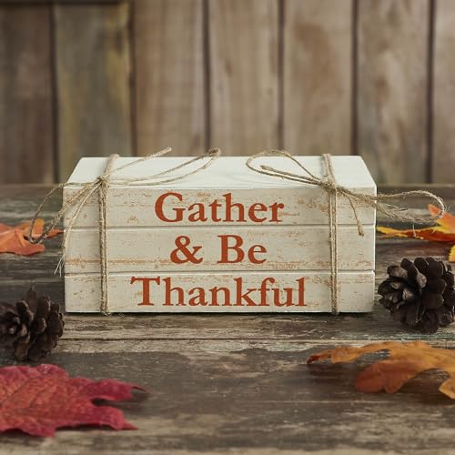 VHC Brands Gather & Be Thankful Faux Book Stack 2.5x6x4,