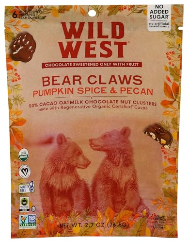 Wild West Organic Oatmilk Chocolate Bear Claws, 2.7 OZ