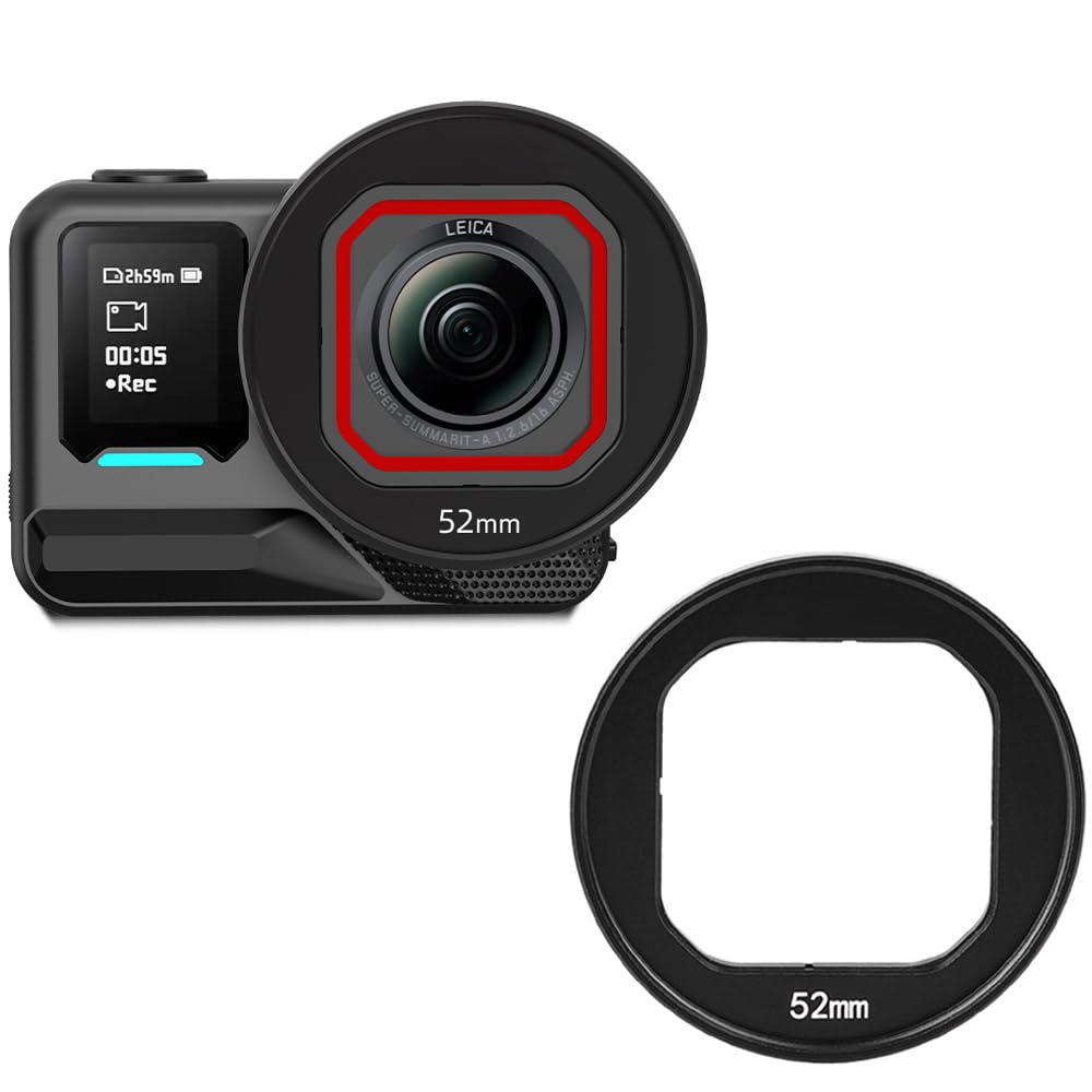 Soporte de filtro para Insta360 Ace Pro 2, soporte de filtro de metal, marco protector, soporte para filtros de lente de cámara, soporte para accesorios Insta 360 Ace Pro/Pro 2 (52 mm)