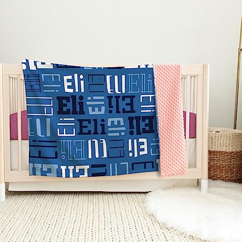Image of Custom Baby Blanket - Personalized Names Design - Soft Plush Blanket with Double Layer Dotted Backing for Boys Girls Color07(47x60 inches)