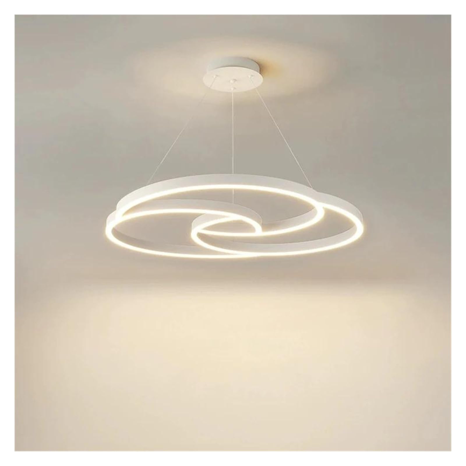 HYJAUSXB Italian Minimalist Living Room Chandelier High End Led Circle Hall Bedroom Chandelier(RC Dimming,DD100CM White)