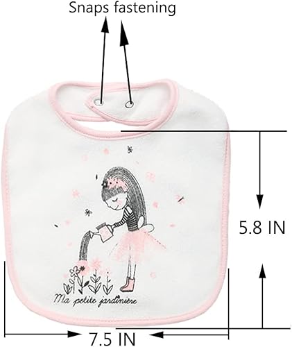 Miniatura 3 de Maiwa Baberos impermeables de tela de rizo con broches para recién nacidos, baba y dentición para bebé