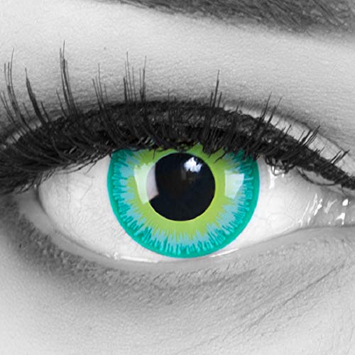 Colores rojos Negra Crazy Contacto lente Crazy Contact Lenses Hellraiser negro con borde Rojo 1 par incluye 60 ml Solución combinada y lentes de contacto Depósito Ideal para Halloween