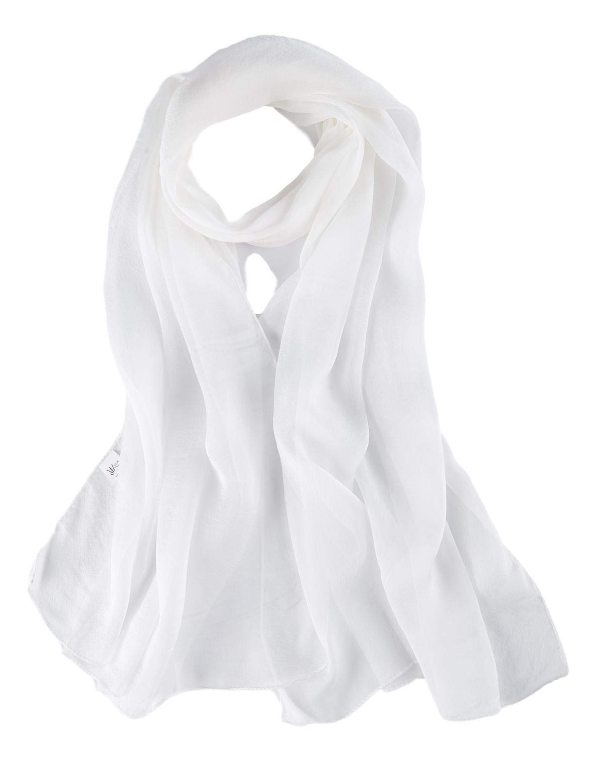 Bufandas y chales Bufanda, Pañuelo largo de gasa de seda multicolor for mujer(White 1)