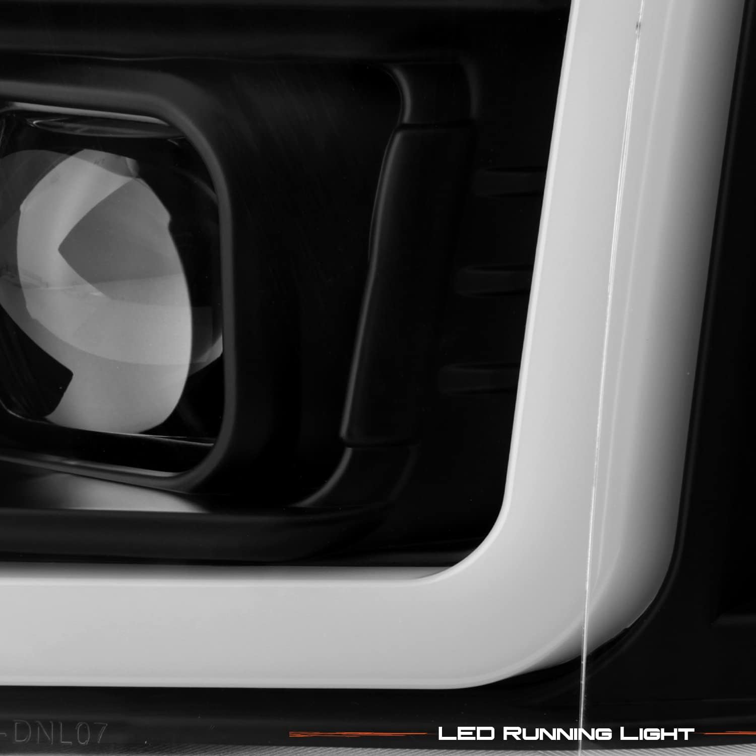 AKKON - Fit 2007-2013 GMC Yukon XL 1500 2500 Denali [LED Tube Parking] Low-Beam Projector Black Headlights Pair Driver+Passenger