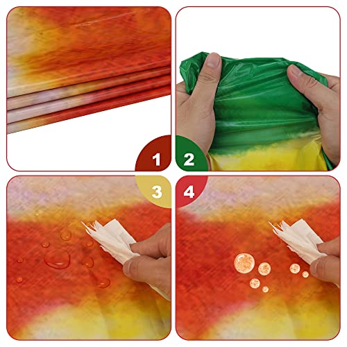 Peony Man 2 Pieces Tie Dye Tablecloth Rainbow Plastic Rectangle Table Cover Colorful Tablecloth For Tie Dye Party Supplies Kitchen Dining Picnic Decoration, 51 X 86 Inch #TOP2