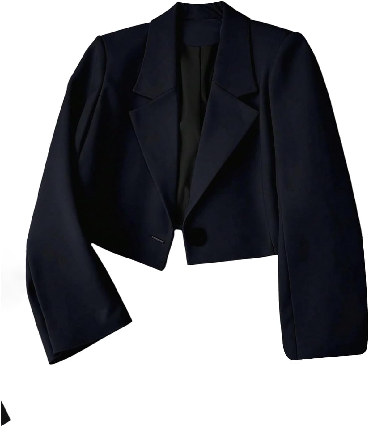 SHENHE Women's Cropped Blazer Business Casual Lapel Collar Button Open Front Suit Jacket