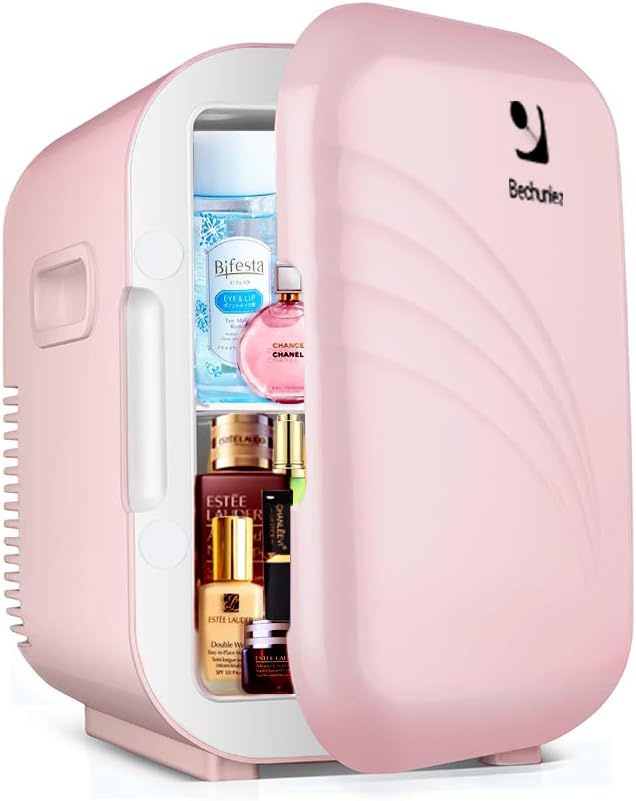 Bechunlez Mini Fridge, 4 Liters Skincare Fridge with Cool