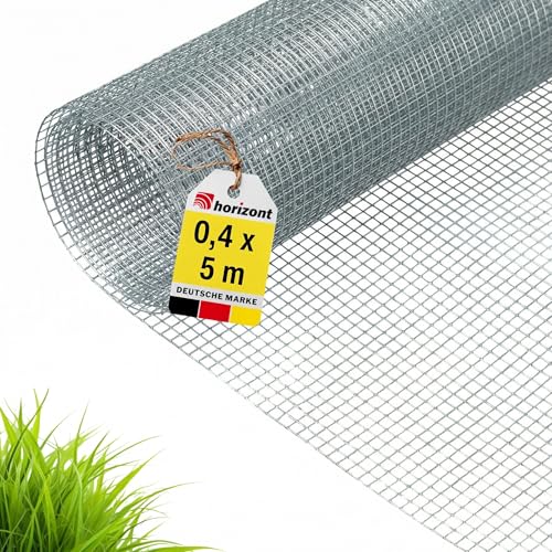 horizont Wühlmausgitter - 0 4 x 5 m - Maschenweite 6 mm - verzinkt - Drahtgitter feinmaschig Volierendraht Maulwurfgitter Kaninchendraht Vogelschutzgitter Hasendraht Maschendrahtzaun