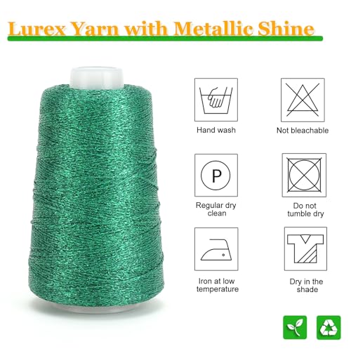 Image of Metallic Crochet Thread, 80g Lurex Yarn for Charms(Green)