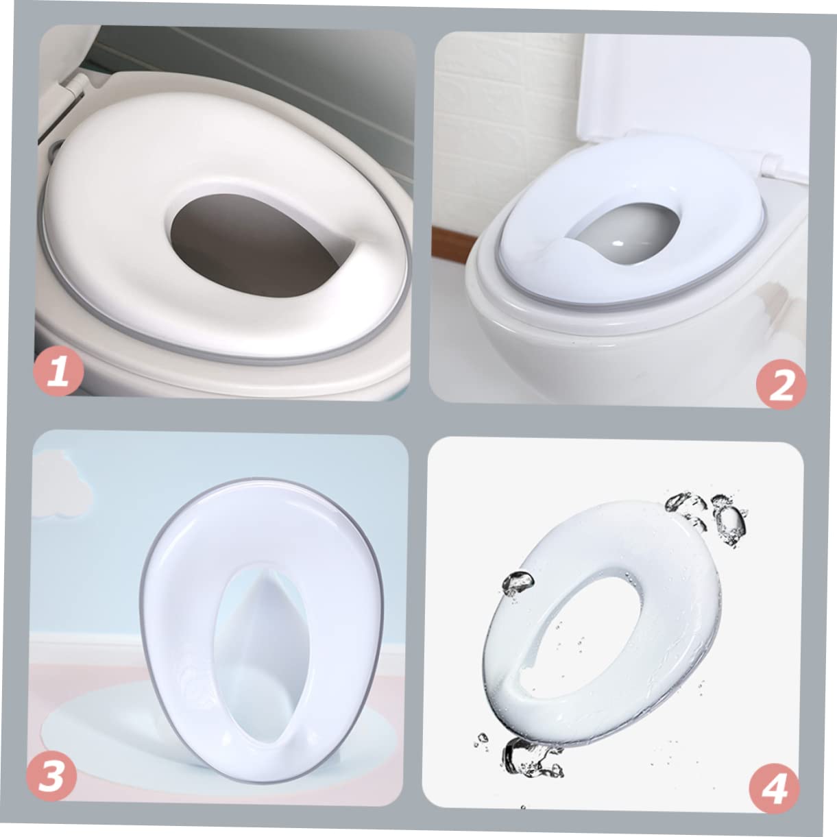 Riduttore Anti-splash Cerchio Rimovibile Bianco in Pp, Wc Bambini