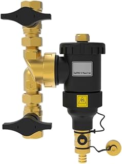 Brass Dirt Separator Wall-Mounted Boiler Filter With Magnetic Separator And Stainless Steel Mesh Black Threaded DN20 DN25 DN32 For HVAC Central Heating System (DN20/3/4 female)