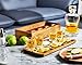 Rustic Wooden Tequila Flight Tray Set – Tasting Board with 4 Shot Glasses & Coasters, Cocktail Sampler for Parties, Home Bar, Men’s Gift, Pairing Kit