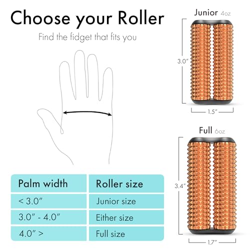 Image of ONO Roller - Handheld Fidget Toy for Adults | Help Relieve Stress, Anxiety, Tension | Promotes Focus, Clarity | Compact, Portable Design (Acupressure, Junior Size - Aluminum)