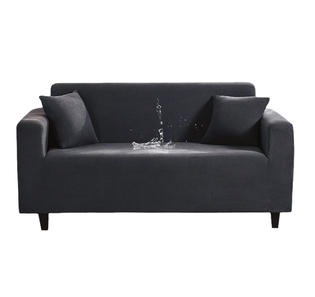 Housse de canapé élastique imperméable extensible couleur unie