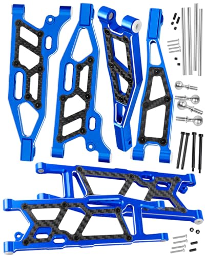 RCMYou RC Suspension Arms Upgrades Part for 1/8 Kraton 6S BLX,Outcast 6S BLX,Notorious 6S BLX,Talion 6S BLX,Aluminum Front Upper & Front Lower & Rear Suspension A-Arms Hops up w/Pivot Balls,Navy Blue