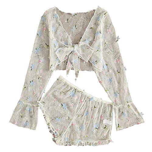 Pyjama femme et lingerie érotique transparente noire en dentelle
