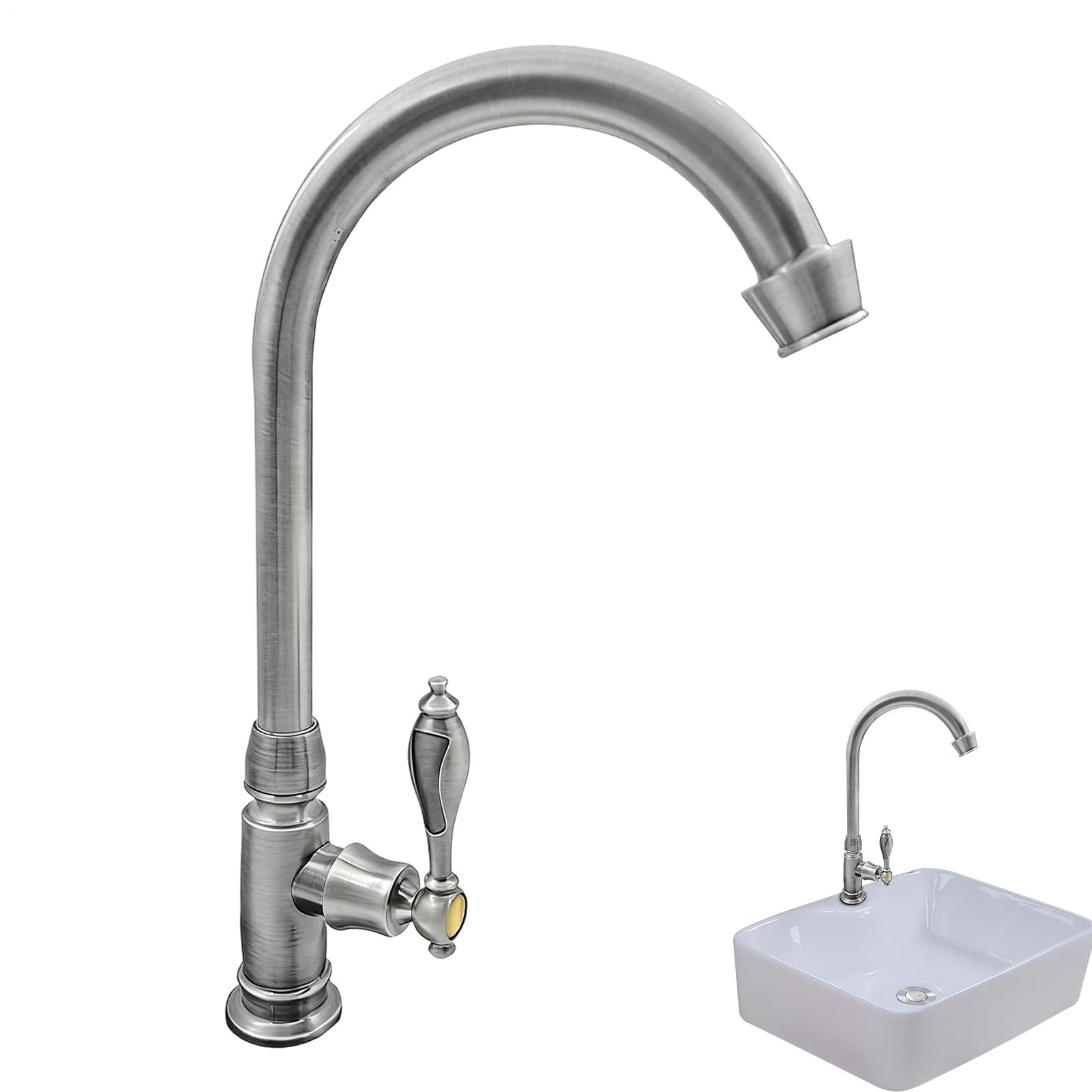 Robinet de salle de bain rétro anticorrosion pour jardin et extérieur