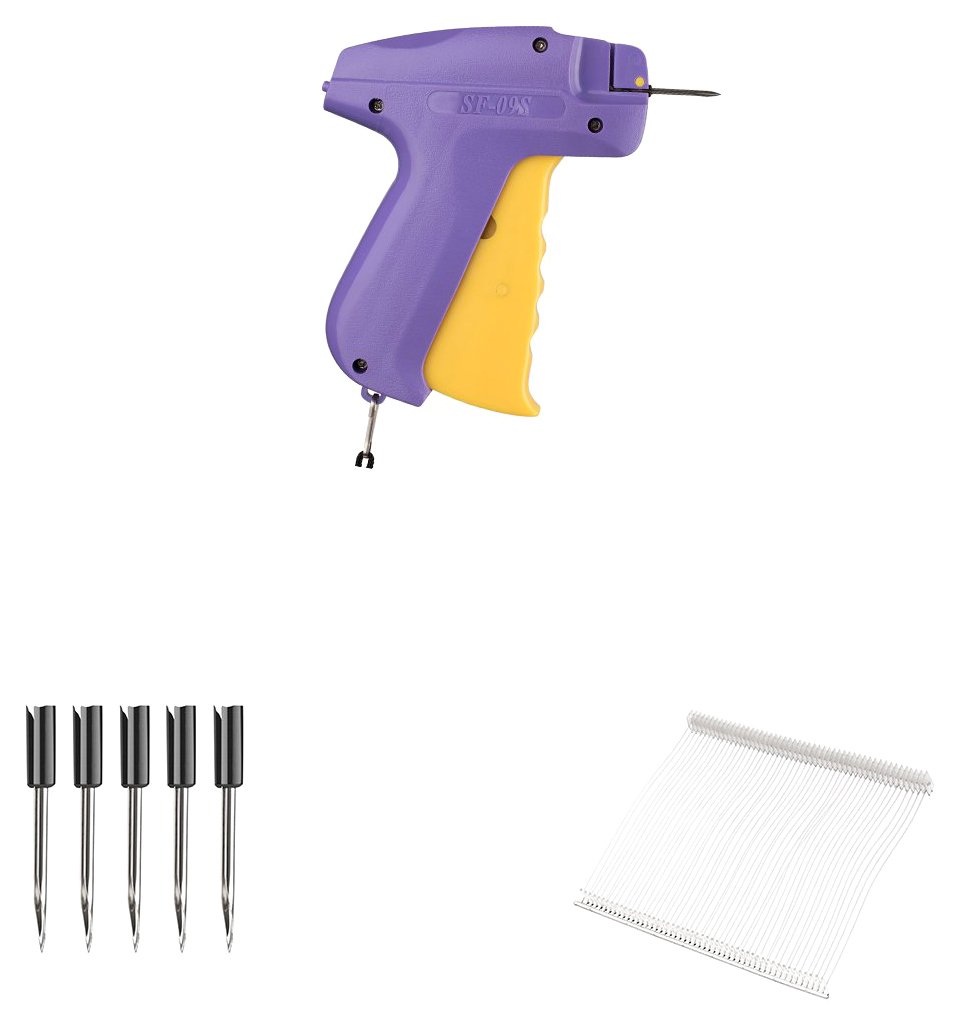 Sinfoo 09S Standard Tag Gun Set, 3" H Standard Tag Pin Plus 5 Piece NZ204P Needles, Including One 09S Tag Gun Plus 5000 Piece