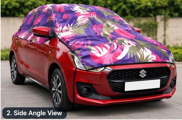 Image of Waterproof, Half Car Body Cover All Weather Protection Half Car Cover Outdoor Uv Protection Waterproof Cloud Print Universal for carBolero Camper 4WD PS BS3