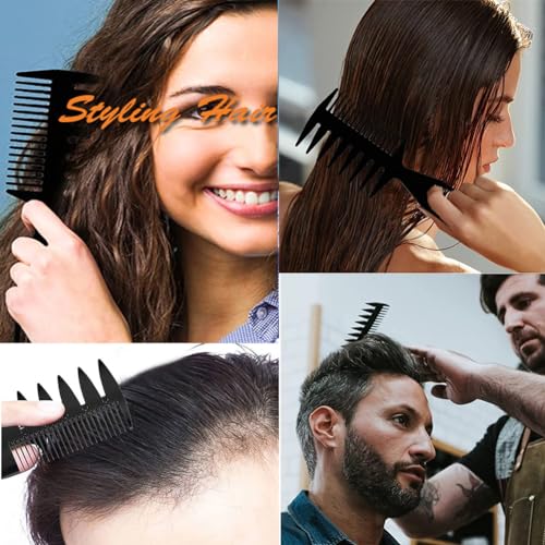 Peine profesional doble cara negro plástico AKOAK miniatura 5