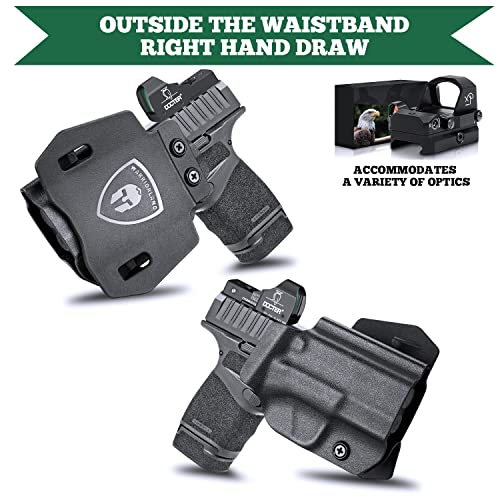 Hellcat Holster, Owb Kydex Holster Fit: Springfield Armory Hellcat Pistol, Outside Waistband 1.5'' / 1.75'' Paddle Holster, Posi-Click Audible Retention Lock, Optic Ready, Right Hand #TOP4