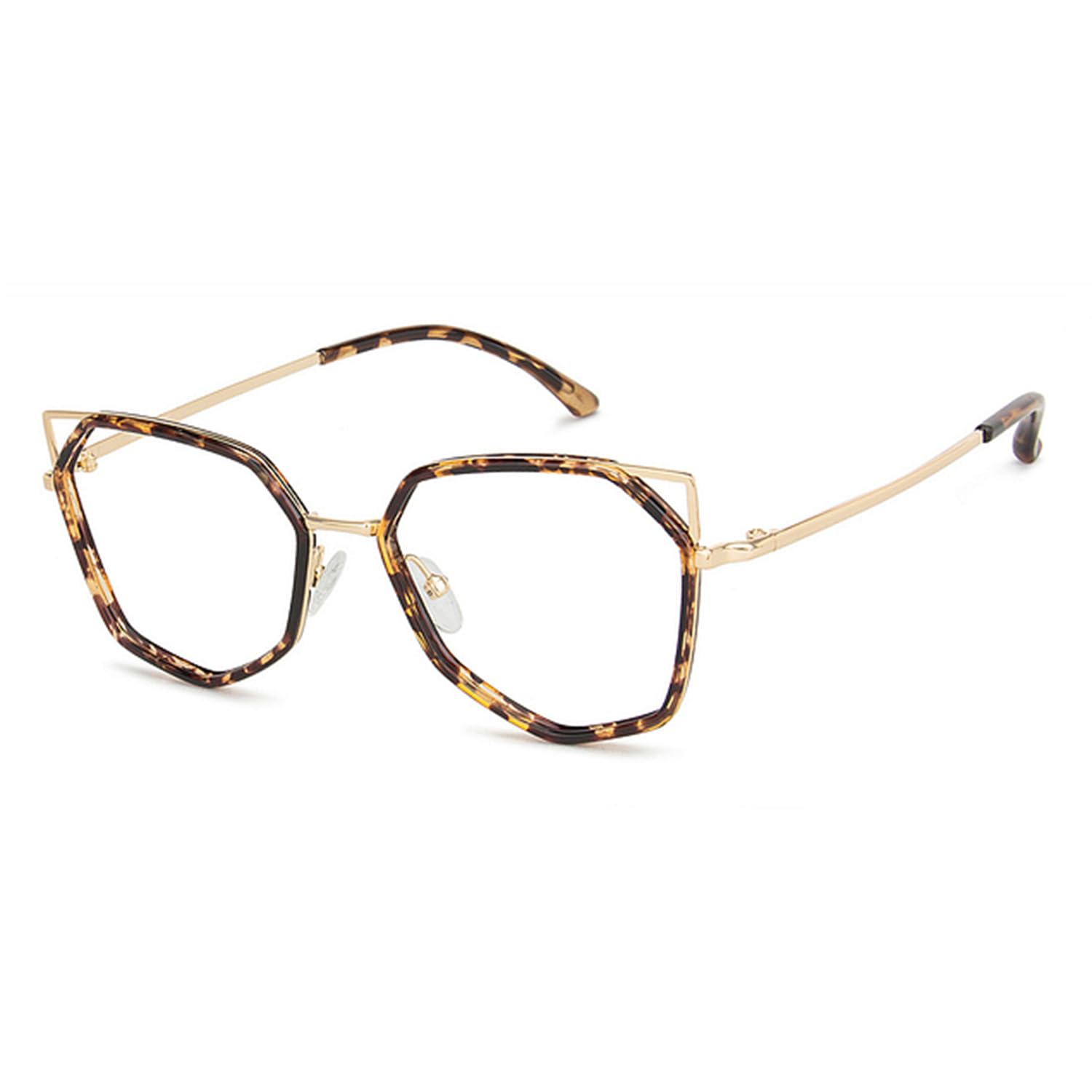 LENSKART AIR Bluecut & Antiglare Computer Eyeglasses | Gold Full Rim Cat Eye Shape | For Women | Small | LA E11824-image-39