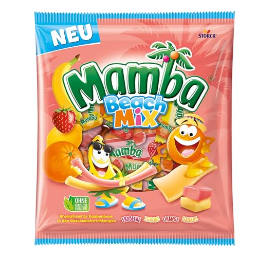 Mamba Beach Mix – 1 x 160g – Fruchtige Kaubonbons mit Mamba Beach Surfer, Mamba Beach Sticks & Mamba Beach Bites – Fruchtgummi Mix einzeln verpackt Mamba Beach Mix – 1 x 160g – Fruchtige Kaubonbons mit Mamba Beach Surfer, Mamba Beach Sticks & Mamba Beach Bites – Fruchtgummi Mix einzeln verpackt