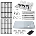 Adviace Replacement Parts for Nexgrill 720-0888S, Grease Tray Drip Pan & Flame Tamers & Grill Grates & Burners Igniters Replacement for Nexgrill 5 Burner 720-0888S Gas Grill