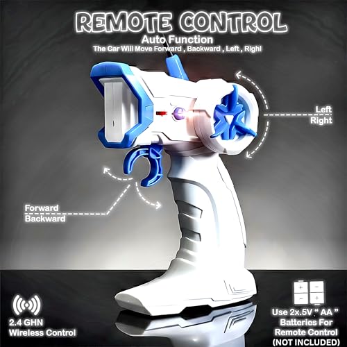 Image of SMART BOY Remote Control Police Car Toy with Mist Fog Effect, 360 Rotation 4WD Stunt RC Car, Anti Skid Rubber Tires, Rechargeable Smoke Racing Car with LED Lights for Kids Boys Girls Age 4+ 8844 PO