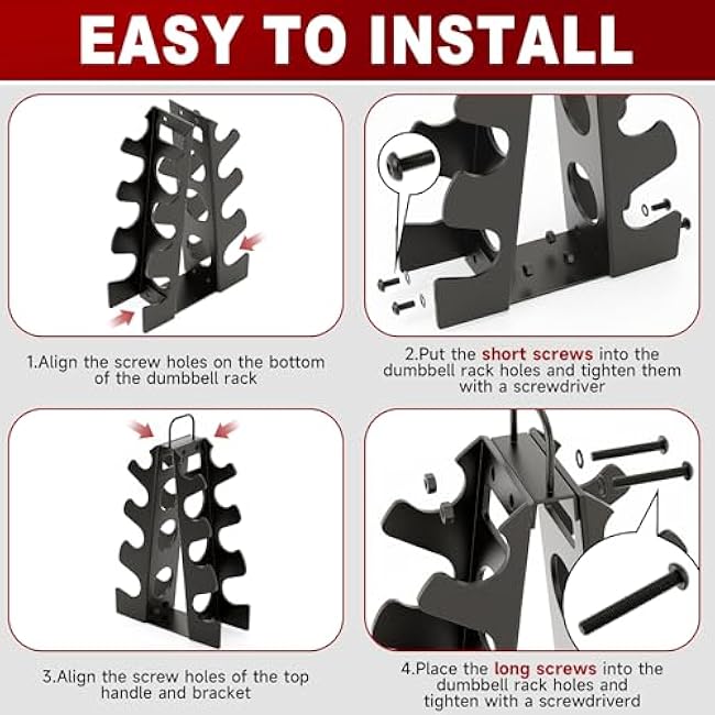 Dumbbell Rack Stand Only,Small Weight Rack,4Tier Compact A-Frame Dumbbell Rack With Handle,Weight Holders For Free Weights,Weight Tree Rack For Women Home Gym(Dumbbells not included)