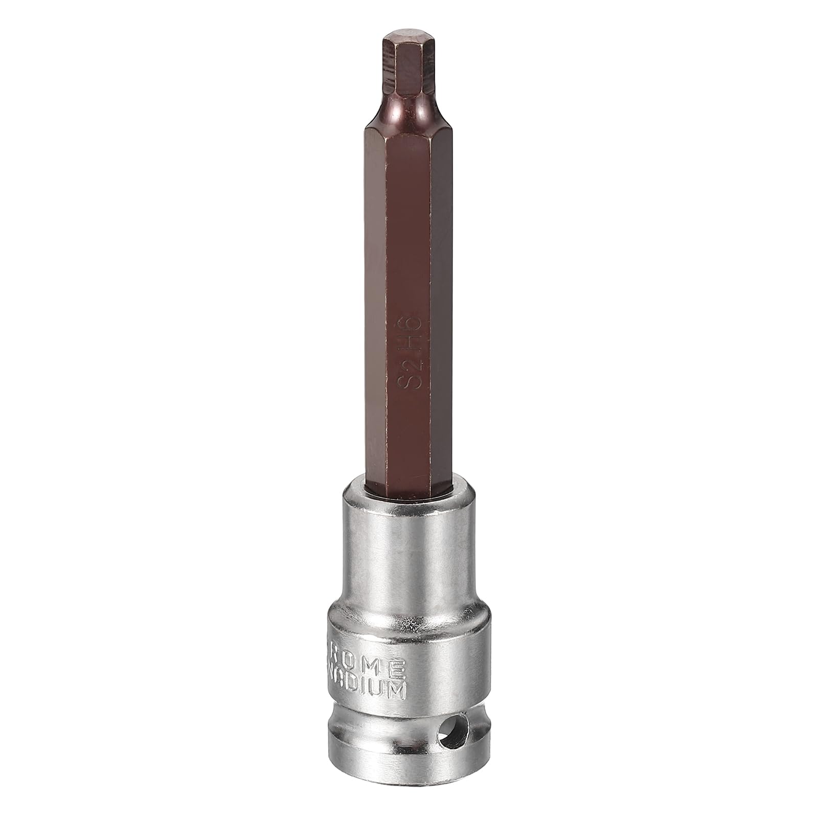 sourcing map Hex Bit Socket 1/2" Drive H6 S2 Steel Hexagonal Head Long Screwdriver Drill Bits CR-V Steel Socket Adapter for Home Auto Axle Hex Nuts Bolts Repair