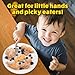 Dinosaur Mini Waffle Maker- 5 Different Double Sided 3D Shaped Dinos in Minutes- Breakfast Fun for Kids Adults w Cool Novelty Pancakes, Electric Baker, NonStick Waffler Iron w Recipe Guide, Xmas Gift