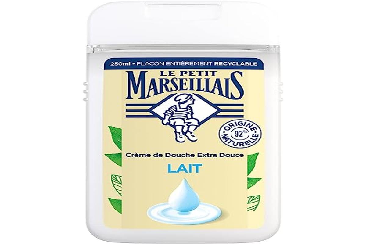Le Petit Marseillais, Extra Soft Milk Shower Cream (250 ml bottle), Shower gel with 92% natural ingredients