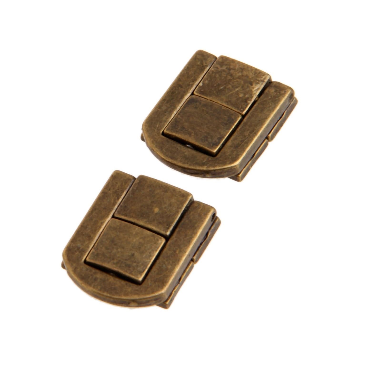 Shundeed Antique Bronze 2Pcs 25X20mm /Gold Box Buckle Metal Lock Buckle, Suitable For Retro Hardware Hinges Of Jewelry Box Suitcase Buckle.(Antique Bronze)