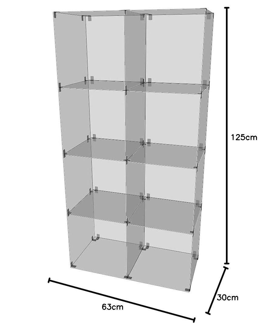 Glassteckvitrine Mini Mit Rückwand - Ausstellungsvitrine Aus Sicherheitsglas 40x40cm