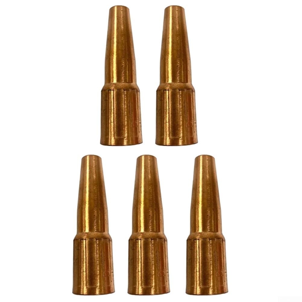 23T37 MIG - Set di 5 ugelli per saldatura a forma di cono in rame per la schermatura della guida dei gas, adatti per modelli di torce stile #2-4, accessori per saldatura industriale