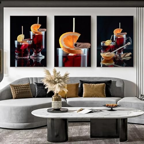 Affiches cuisine pour embellir un mur vide, toiles de fruits et cocktail 50x70cm