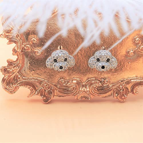Bellitia Jewelry 925 Sterling Silber Fashion Teddy-Hund Ohrstecker für Frauen Damen, Mode Spinell Ohrringe Zirkonia Ohrschmuck Set